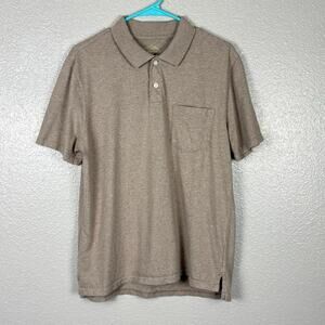 St. John’s Bay Quality Menswear Men’s Beige 100% Cotton Short Sleeve Polo Shirt